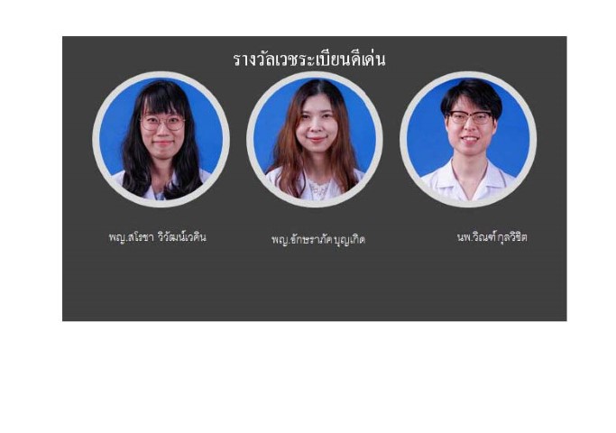 รางวัลหอผู้ป่วยและแพทย์ดีเด่นประจำปี 2563